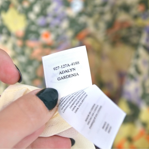 Rails Adalyn Ruffle Midi Dress Floral Yellow Green Tiered Women's S - Picture 10 of 11